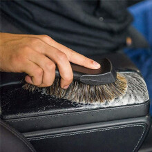 2X Cleaning Brush, Soft Horse Hair Detailing Brush Non-Slip Handle Wash Vehicle Brush for Rim Chassis, Radiator Grille