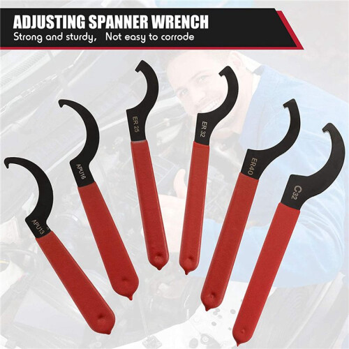 12 Pieces Spanner Wrench Set Adjustable Coilover Wrench Spanners Hook Wrenches Tools Coilover Wrench Steel Spanner 1