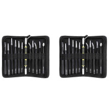 Pincet 24 Stuks ESD Pincet Gereedschapsset Antistatisch Niet-Magnetisch RVS Multistandaard met Opbergtas