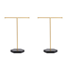 2X Jewellery Tree Stand Organiser Storage for Necklaces, Bracelets, Keys & Rings Valentine's Gift for Girlfriend Black