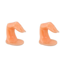 2X False Finger Mannequin for Training Acrylic Gel Fiberglass Nail Art-Orange.