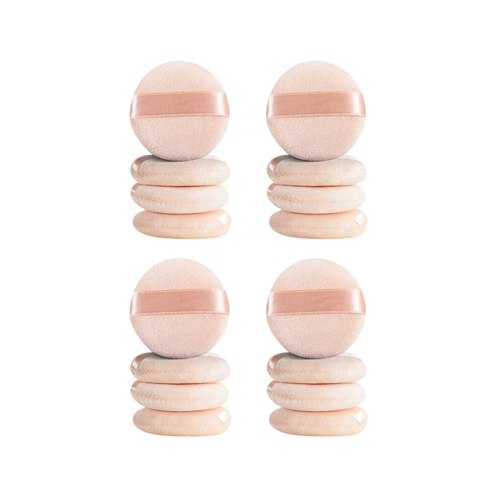 Typecat 8Pcs Loose Powder Puff Pad Cosmetic Sponges Velour Makeup Applicator Washable Foundation Puff For Powder With Case