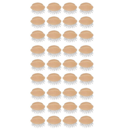 3X Replacement Eyelids for Eyelash Mannequin ,Removable Eyelid with Eyelashes Extension Training Lash Mannequin