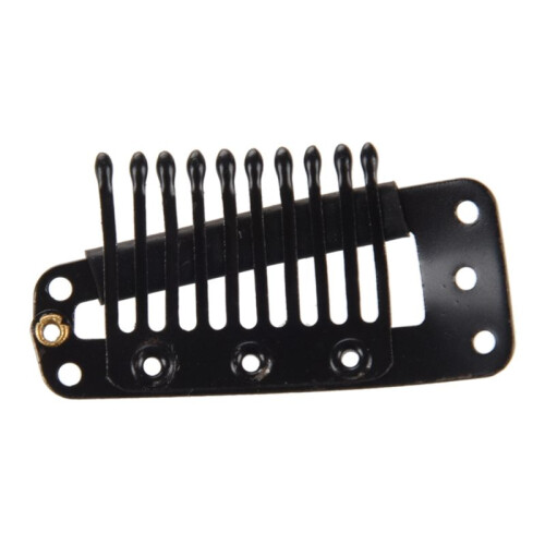 40Pcs Black 10 Teeth Snap the Rubber Back and Cam Wig Clip 2