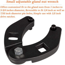 Large & Small Adjustable Gland Nut Spanner Wrench Set for Hydraulic Cylinders 1266 & 7463 (Set of 4)