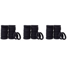 (60 Thick Black Hair Loops)-Elastic Hair Band, No Crease, Elastic Large Cotton Elastic, No Trace Ponytail Holder