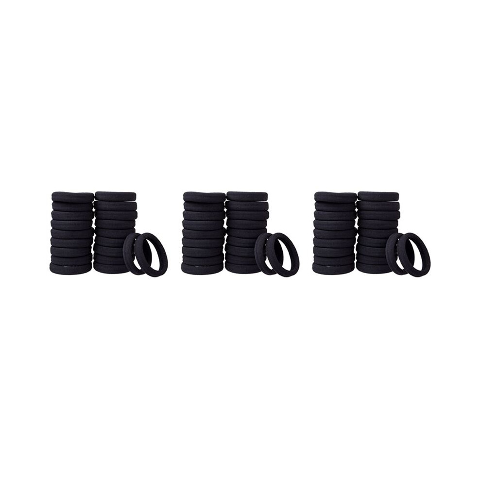 Unisex Black (60 Thick Hair Loops)-Elastic Hair Band, No Crease, Elastic Large Cotton Elastic, No Trace Ponytail Holder