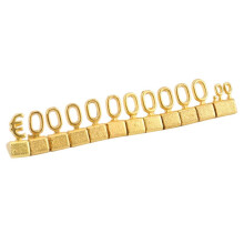 40 Sets 3D Metall Regale Einstell Bares Preis Quadrat Kit für Shop Display Schmuck Uhr Shop Büro Display Preis Schild Gold