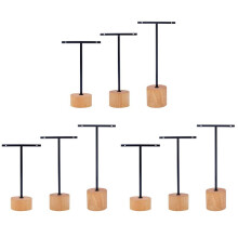 9 Stks T Bar Oorbel Display Stand met Houten Basis Sieraden Houders Opknoping Sieraden Organizer voor Fotografie Props A