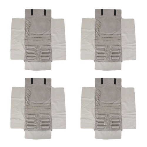 4X Luxury Samt Schmuckrolle  Ohrringe Armband Display Organizer Pouch Grau