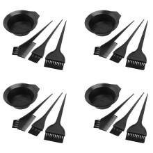 4X Haarfarbe Farbstoff Schuessel Kamm Buersten Werkzeug Kit Set Toenung Faerbung