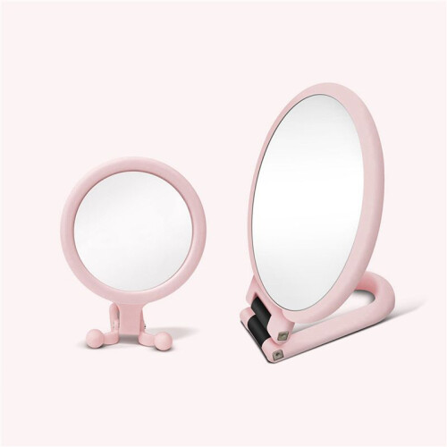 2 Pcs 10X Handheld Magnifier, Double Sided Folding Makeup Mirror, Portable Handheld Mirror with Adjustable Handle() 2