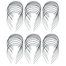 60Pcs 3mm Blank Headbands Metal Hair Band Lots DIY Accessories Black