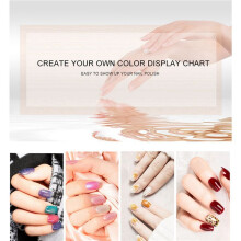 3X 216 Farben Nagel Spitzen Display Buch DIY Nagel Kunst Zeigt Regal Gel Farb Karte Diagramm Malerei Display Board Gold