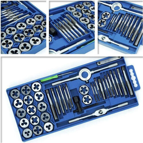 Thread Cutting Kit 40Pcs Metric Tap Die Set with Plastic Shell Thread Cutting Kit (Small Frame) Injection Molding 2