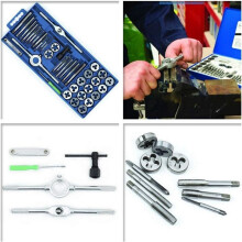 Kit de Coupe de Filetage 40 PièCes, Ensemble de Tarauds MéTriques avec Coque en Plastique, Kit de Coupe de Filetage (Petit Cadre), Moulage par