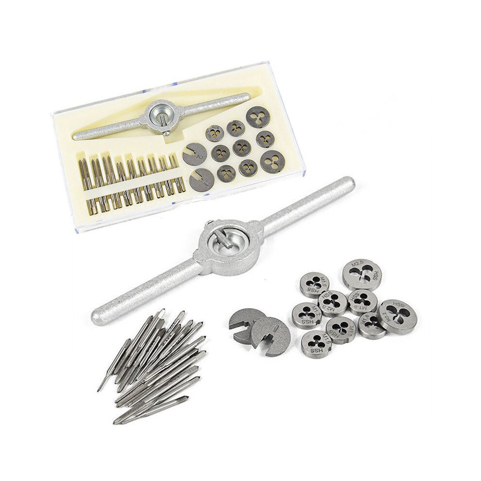 31Pcs Metric Tap And Die Set Hand Tap Drill Bit Screw Tap Hss Thread Die Wrench Handle Tap And Die Set 6034161360820