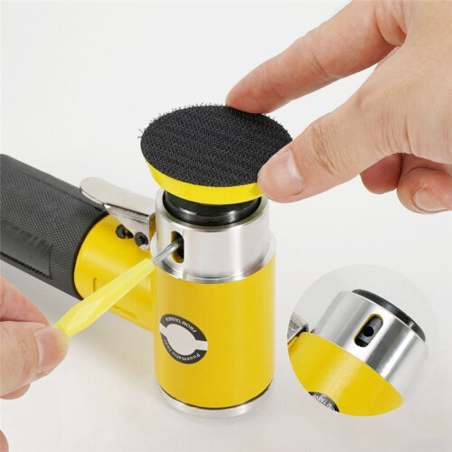 Lixadeira um Ar de 2 / 3 Polegadas Polidor PneumáTico Moedor Buffer Polidor de Trilha de Dupla AçãO 80 Folhas Kit de Lixa B