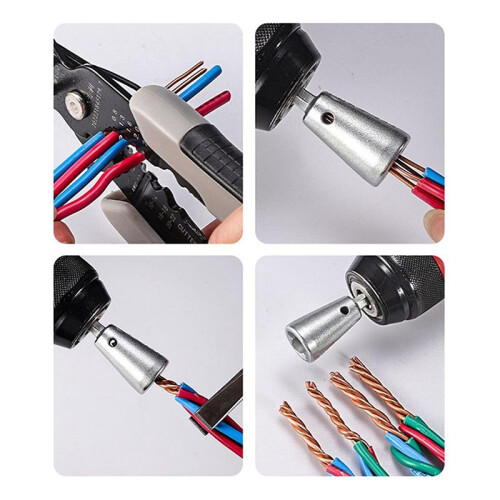 4Pcs Wire Twisting Tool Wire Twister Wire Connector, Fast Electrical Impact Wire Twisting Tool for Drill 1