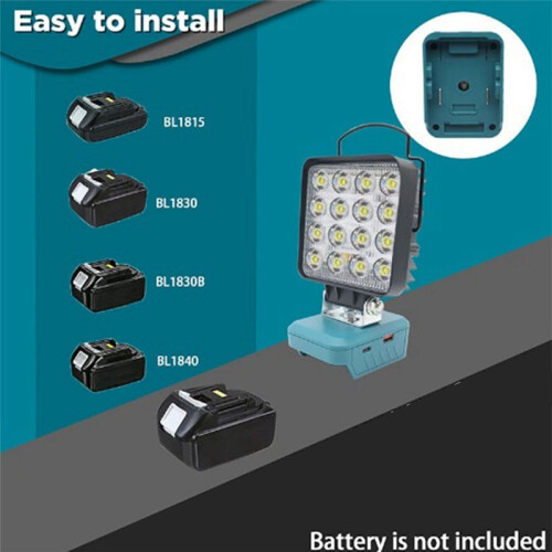 LED Outdoor Work Light for  BL1830 USB-C Quick Charge, Suitable for Engineering Lighting and Shooting 2
