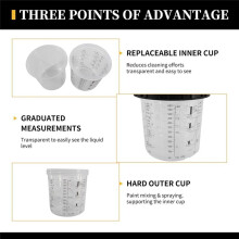 PaintGun Cup Mixing Cup System for Automotive HVLP Paint Guns, 20 Oz (600 Ml) Kit