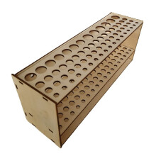 67 Holes Paintbrush Holder Stand Wooden Paint Brush Stand Desk Organizer Wall Mounted Makeup Brush Shelf for Painting