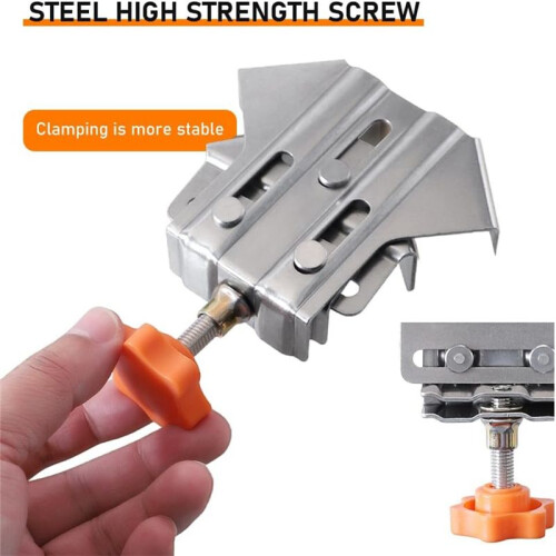 2PCS Multipurpose Stainless Steel 90 Degree Corner Clamp, T-Shaped Right Angle Clamping 2