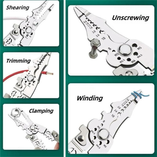 Professional Electrical Wire Stripper, Cutter & Crimper Pliers, Multifunctional Cable Handling Tool, Versatile Use 1