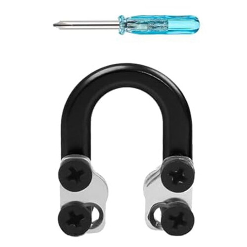 1 Pack Archery Compound Bow D Loop-Metal D Ring Buckle Release Nocking Loop with Screwdrivers,Black 1
