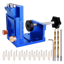 Kit con Portapiezas con Orificios para Carpintería DIY, Herramienta de Carpintería Ajustable para Juego Abrazaderas de Guía de Perforación de