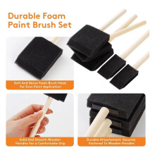 120 Pcs Foam Paint Brushes, 1 Inch Foam Brush with Wood Handle, Bulk Sponge Brushes for Painting, Foam Art Paintbrushes
