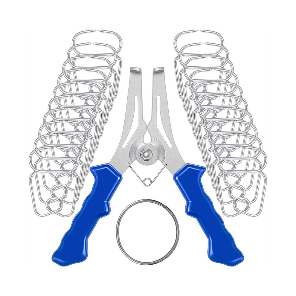 Miter Spring Clamps Pliers With 20 Miter Spring Clamps For Woodworking, Picture Frames, Wood Trim, Moldings With Ring 6031170342540