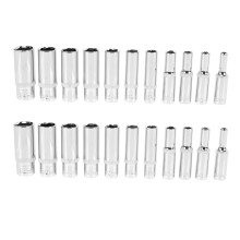 22 Pcs 1/4 Inch Drive Deep Socket Set CRV Hand Tools 6 Point Long Socket Hex Repair Tool