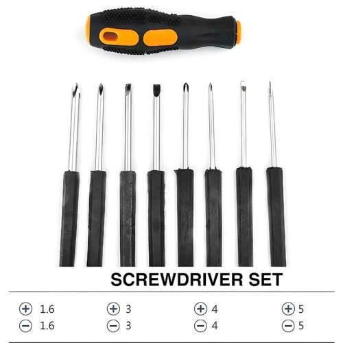 2Set 8-in-1 Multifunctional Screwdriver Set - Repair Tool Kit for Mobiles, Computers, Various Interchangeable Heads 1