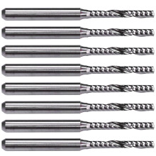 8Stck 2mm x 15mm Hart Metall Einzel FlöTe Spiral Stirn FräSer Cnc FräSer Bit