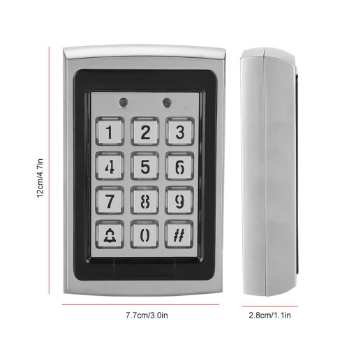 Metal Door Access Control Keypad with Card Reader and Alarm for Office Security 1
