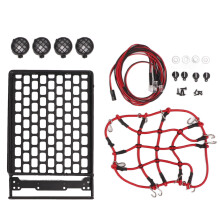 RC auto dakdrager met LED-verlichting, compacte bagagedrager, stevige constructie, afstandsbediening voor de verlichting, verbeterde simulatie,