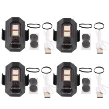 High Visibility LED Strobe Warning Light With Remote Control, Waterproof USB Rechargeable Drone Car Bike Safety Light Set, 8Colors10Flashing Modes