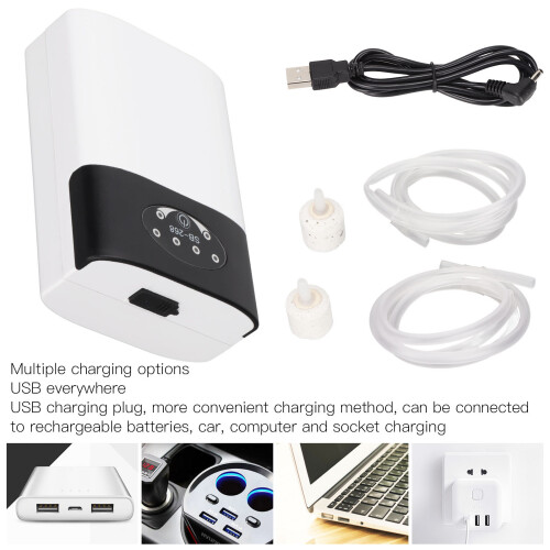 Mini Aquarium Oxygen Pump SB 268, 2200mAh, USB Rechargeable 2