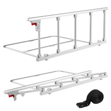 Barriera Letto Pieghevole per Anziani-Duoku-122 cm-Rail di Sicurezza per Letto Medico-Cinghia di Fissaggio-Altezza Regolabile