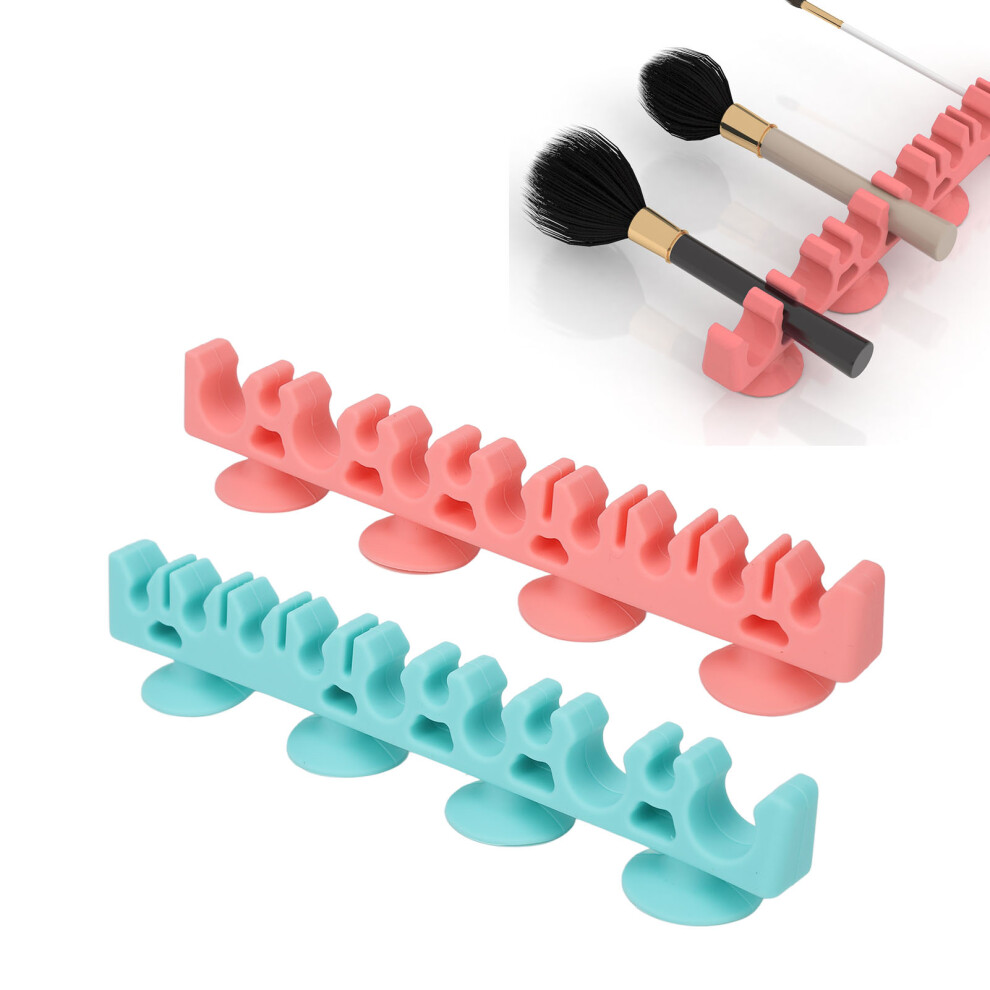 Silicone Wall Mount Makeup Brush Organizer Soft Self Absorption Cosmetic Rack