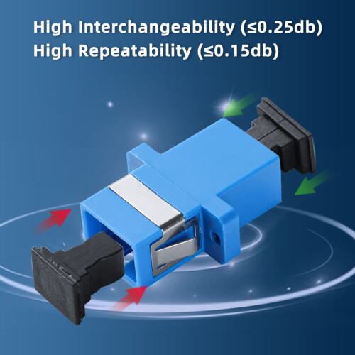 Faseroptischer Adapter SC UPC Singlemode-Stecker 50 Stück Stahl-Patchkabel 2