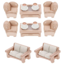 2 Set Miniatur-Sofa-Spielzeug, Miniatur-Ornament, Kleines Haus, Sofa, Teetisch, Sofa-Modell, Kleines Sofa-Spielzeug