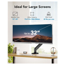 Single Monitor Mount for 13 Inch-32 Inch Screens to 22 Lbs, Height Adjustable Monitor Arm, Home Office Monitor Stand