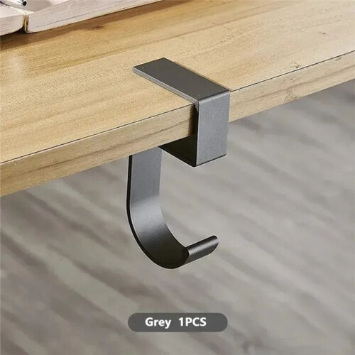 10 Shaped Table  Hook Student Desk Side Hanging Bag Removable Office Handbag Holders Table Hooks Gray 1