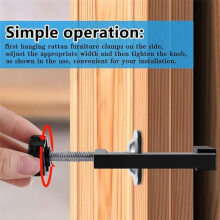 4Pcs G-Clips,Adjustable Patio Furniture Clips- Outdoor Sofa Rattan Furniture Clamps-Rattan Clamps Wicker Chair Fasteners