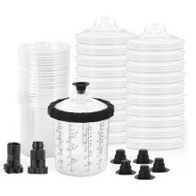 Système de Gobelet Pulvérisateur de Peinture pour Peinture Automobile, Kit de 20 Couvercles et Doublures de Taille Standard, Kit Standard de 600 Ml