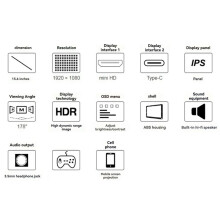 15.6Inch Touch Screen LCD Portable Type-C/MiniHDMI-Compatible Interface IPS Display for Raspberry Pi 5, Mobile Phone EU