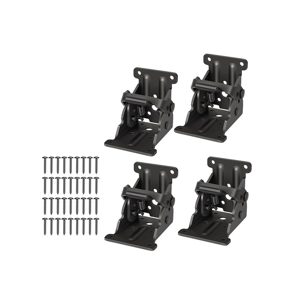 4 Pack Folding Brackets, Self-Lock Hinge With Screws For Folding Table Legs, Lock Extension Support Bracket Bed Legs 6034127361427