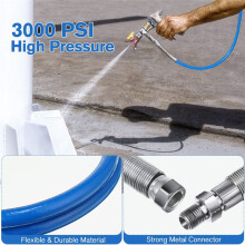 4ft Airless Paint SprayExtension Hose Compatible,3/16 ID High Pressure Paint SprayWhip Hose,3000 PSI Flexible Extended